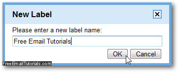 Type a name for your new Gmail label