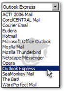 Available candidates for the Windows default email client