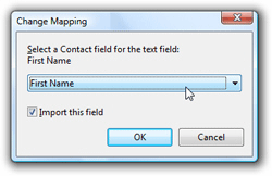 Change mapping before importing contacts