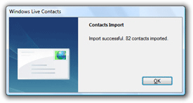 Contacts successfully imported in Windows Live Mail