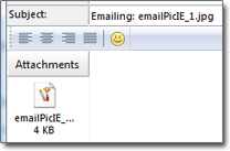 Sending an image or photograph as email attachment