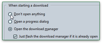 Hide the download manager by default