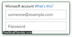 Hotmail / Outlook.com Sign in form