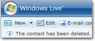 Successful contact deletion in Hotmail