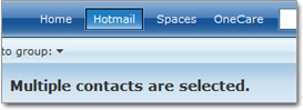 Selecting multiple Hotmail contacts for deletion