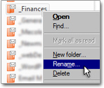 Right-click to rename a Hotmail folder in Windows Live Mail