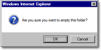 Hotmail confirmation to empty a folder