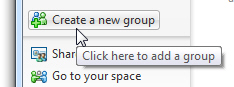 Create a new group button in Windows Live Contacts