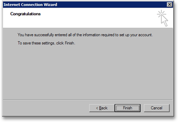 Outlook Express has completed the email account setup