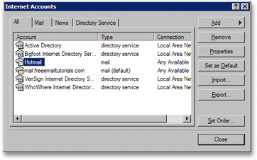 Outlook Express has added the email account you have just finished setting up