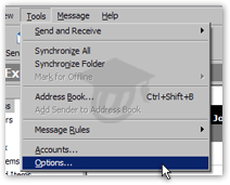 Opening Outlook Express' Options dialog
