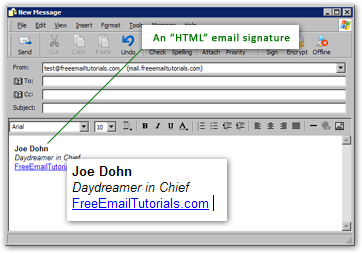 Using an "HTML" signature in Outlook Express emails