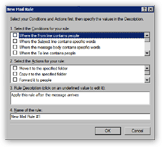 New Mail Rule dialog in Outlook Express