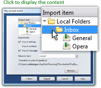 Selectively importing emails in Opera Mail