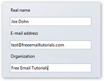 Email account information in Opera Mail (M2)