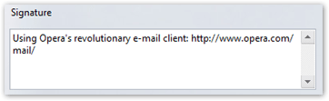 Automatic email signature in Opera Mail (M2)