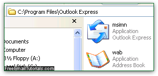 Outlook Express program file location