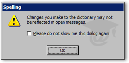 Edit Custom Dictionary warning in Outlook 2003