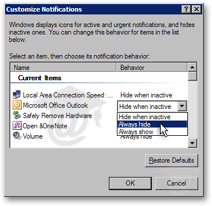 Hiding Outlook 2003's icon from Windows' system tray