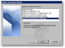 Importing Internet Mail and Addresses in Outlook 2003