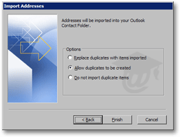 Handling potential duplicate imports in Outlook 2003