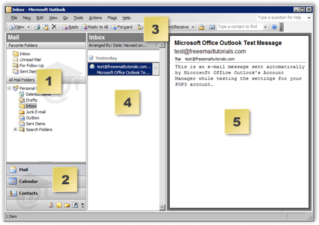 Outlook 2003's main window