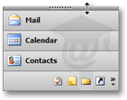 The navigation pane's tabs in Outlook 2003