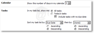 Customizing Calendar and Tasks for Outlook Today in Outlook 2003