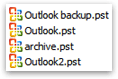 Outlook.pst: the default PST file in Outlook 2003