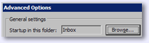 Customizing the startup folder in Outlook 2003