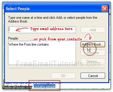 Setup the auto-responder only for some Outlook Express contacts