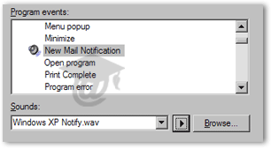 The Windows New Email Notification Sound for Outlook Express or Microsoft Outlook 2003