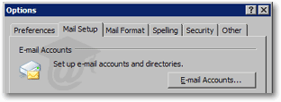 Customize email account settings in Outlook 2003