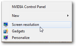 Access screen resolution options in Windows 7 PCs