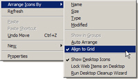 Enabling align to grid options for desktop icons
