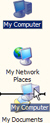 Auto Arranged icons on the XP desktop