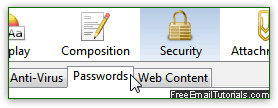 Configure Thunderbird security password options