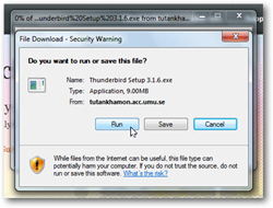 Mozilla Thunderbird download dialog in Windows 7