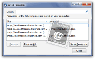 Saved email passwords in Mozilla Thunderbird