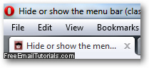 Classic menu bar restored and showing in Opera 11 for Windows 7