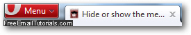 Opera 11 with classic menus hidden