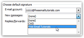Let Outlook 2007 assign signatures to email accounts