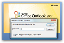 Prevent access to Outlook 2007 with a password