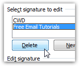 Delete an email signature in Outlook 2007