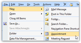 Add a reminder from the main Outlook window