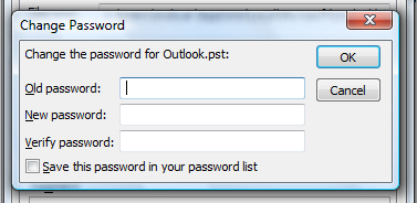 Set your Outlook 2007 password