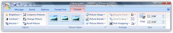 Picture editing tools in Outlook 2007