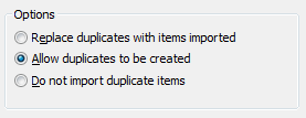 Contact import options