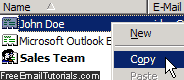 Copy an existing contact from the Outlook Express address book