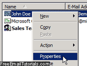 Edit a contact in the Outlook Express address book